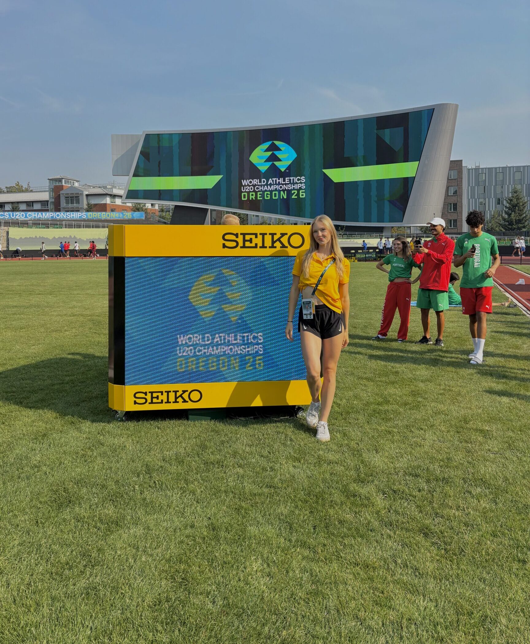 26-08-05_Eugene – USA_U20-WM_Startklar für ihre Wettkämpfe über 200 m und mit der DLV-Staffel über 4 x 100 m – Mia Besser_Foto M. Besser